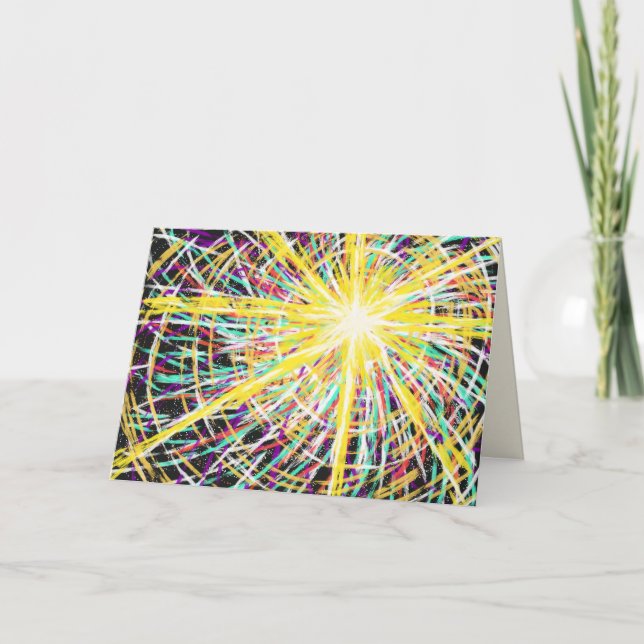 Abstract Art Resurrection Glory Easter Bible Verse Holiday Card (Front)