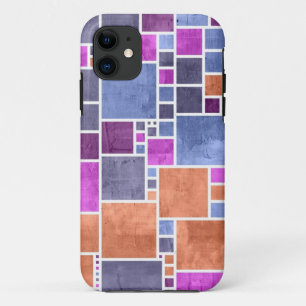 Abstract Art Retro Squares Vintage iPhone 11 Case
