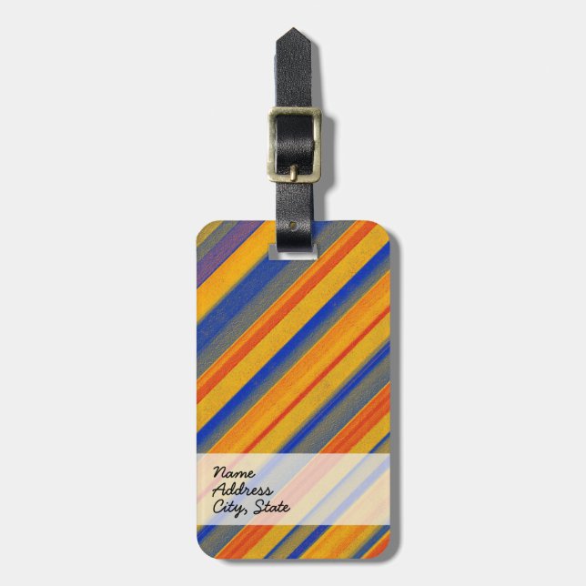 Abstract Art | Retro Stripes 2 Luggage Tag (Front Vertical)