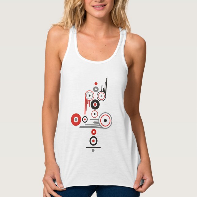 Abstract ART - Rings Dots Stripes Singlet (Front)