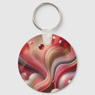 Abstract Art Round Keychain