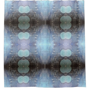 Abstract Art Shower Curtain in Blue White Black