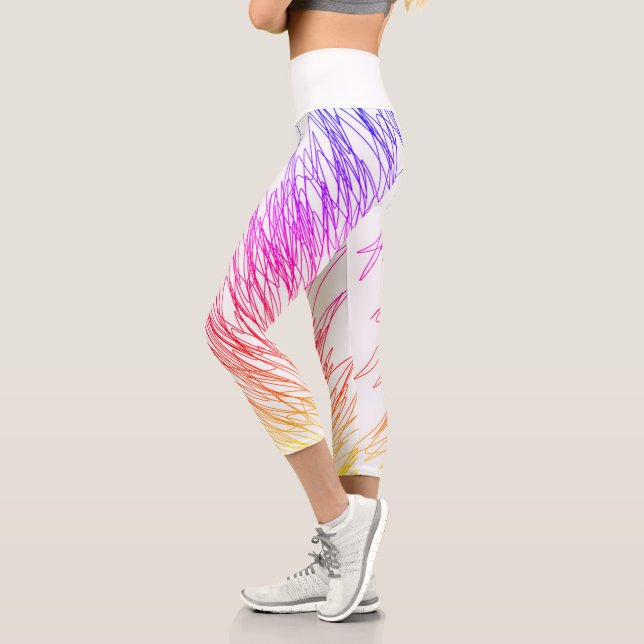 Abstract Art Sketch Lines Curves Leggings (Left)