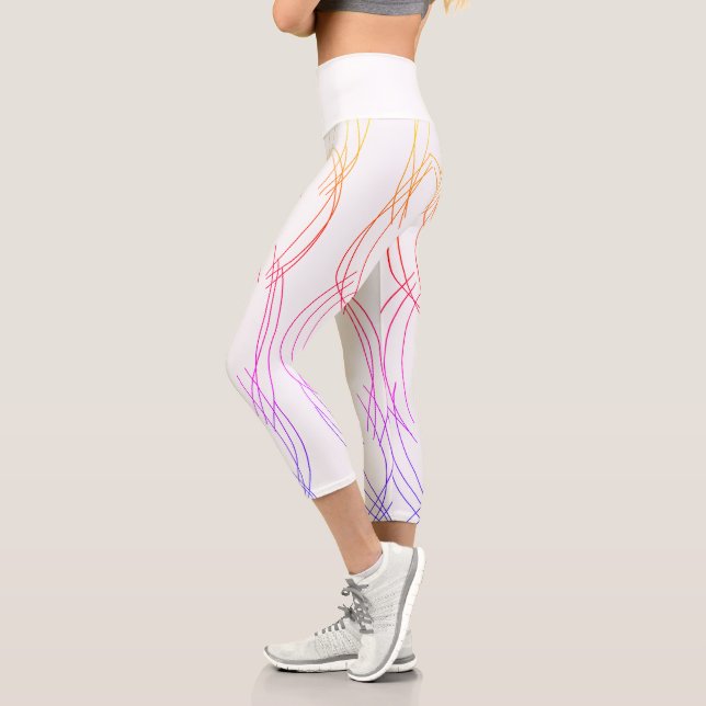 Abstract Art Sketch Lines Curves Leggings (Left)