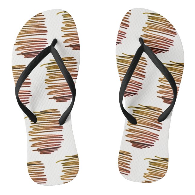 Abstract Art Sketch Pattern Flip Flops (Footbed)