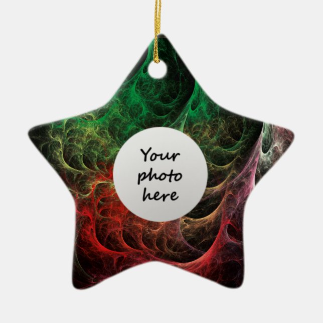 Abstract Art Space Fire Ceramic Tree Decoration (Front)