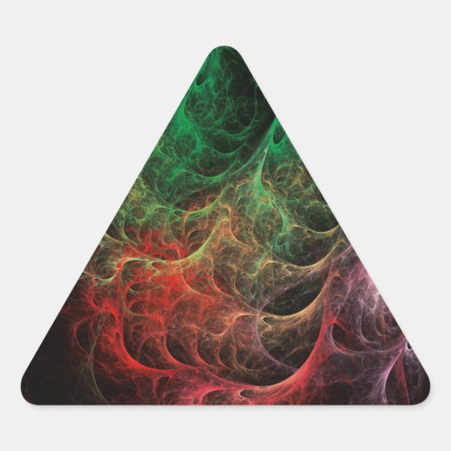 Abstract Art Space Fire Triangle Sticker (Front)