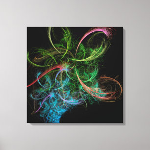 Abstract Art Space Flowers Canvas Print