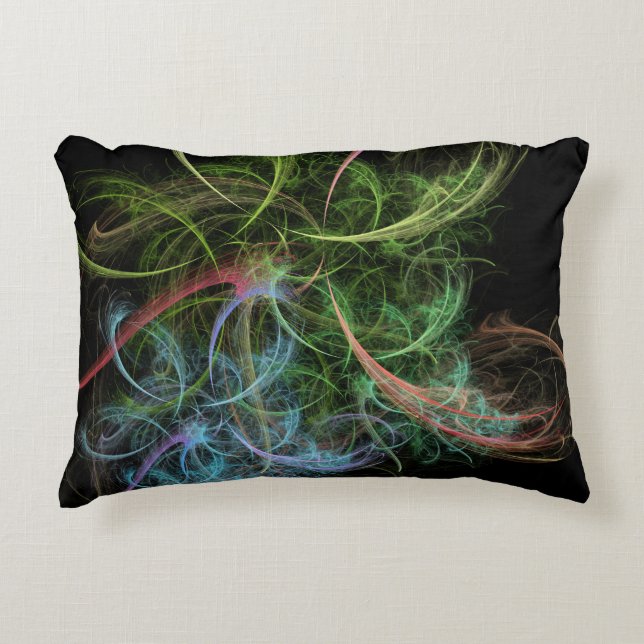 Abstract Art Space Flowers Decorative Cushion (Front)