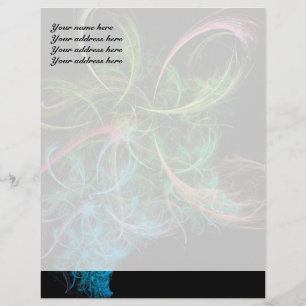 Abstract Art Space Flowers Personalised Letterhead