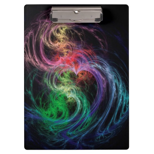 Abstract Art Space Hearts Clipboard (Front)