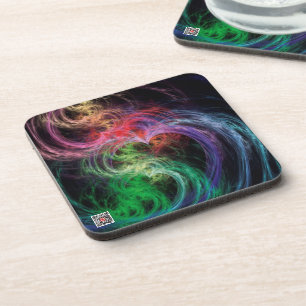 Abstract Art Space Hearts Coaster