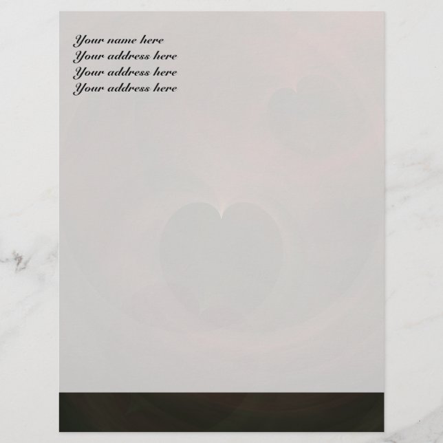 Abstract Art Space Hearts Letterhead (Front)