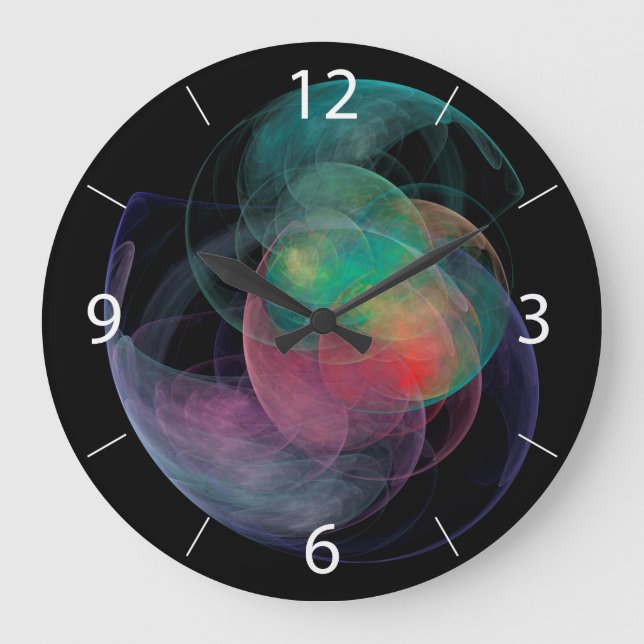 Abstract Art Space Shell Large Clock (Front)