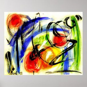 Abstract Art "Space Travel" Painting Poster