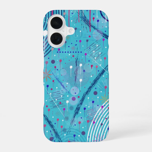 Abstract Art: Sparklers in the Sky iPhone 16 Case (Back)