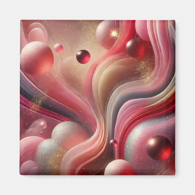 Abstract Art Square Magnet (Front)