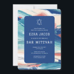 Abstract Art Star of David Custom Bar Bat Mitzvah Invitation<br><div class="desc">Perfect card to announce a bat mitzvah, bar mitzvah or other Jewish celebration! Hand made abstract art for you on the front and back side! FULLY CUSTOMIZABLE! Click on “Personalise” above to edit the text. Click "edit using design tool" to adjust the fonts, colours and placements and to delete the...</div>