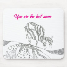 Abstract art stick figure mouse pad gift for mom