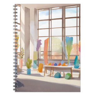 Abstract Art Studio   Bright Airy Watercolor Notebook