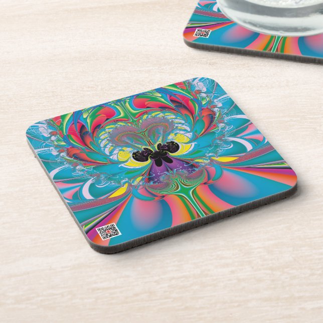 Abstract Art Summer Butterfly Coaster (Left Side)