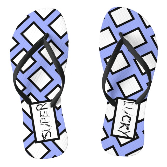 Abstract Art Super Lucky Blocks Flip Flops (Footbed)