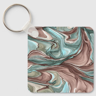 Abstract Art Swirls of Colour on a Keychain