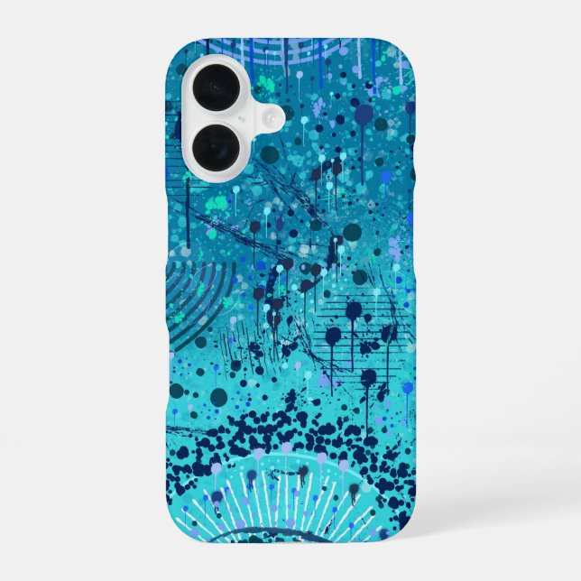 Abstract Art: Symphony on the Sea iPhone 16 Case (Back)