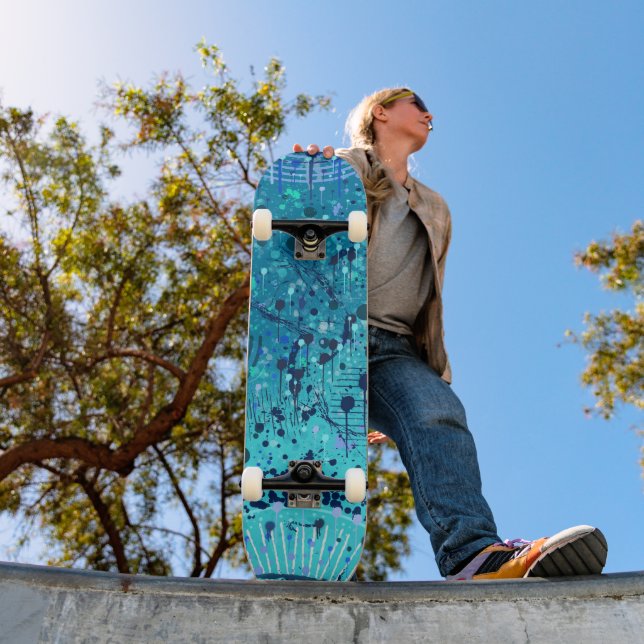 Abstract Art: Symphony on the Sea Skateboard (Outdoor 1)