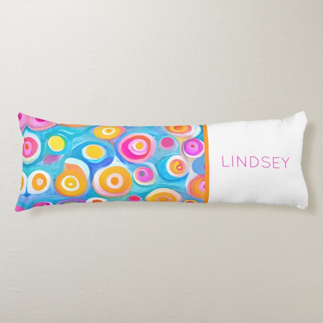 Abstract Art Teens Dorm Colourful Circles Fun Body Cushion (Front)