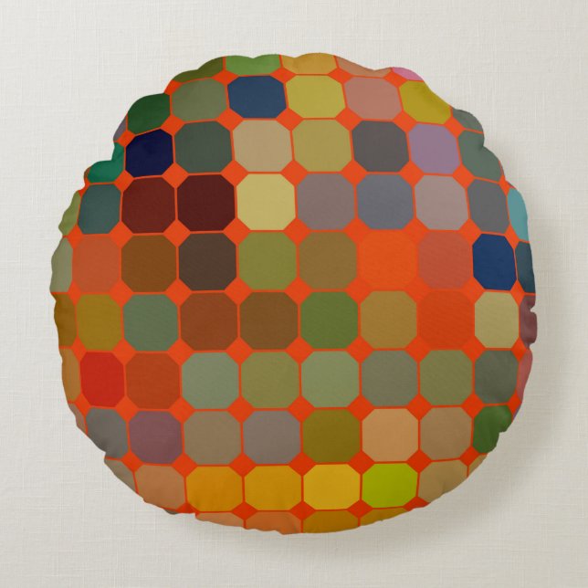 Abstract art texture. Colorful texture. Modern art Round Cushion (Front)