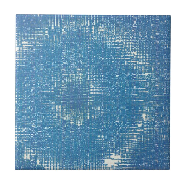 Abstract Art Texture White Blue  Tile (Front)