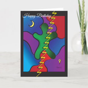 Abstract Art Themed Birthday Card