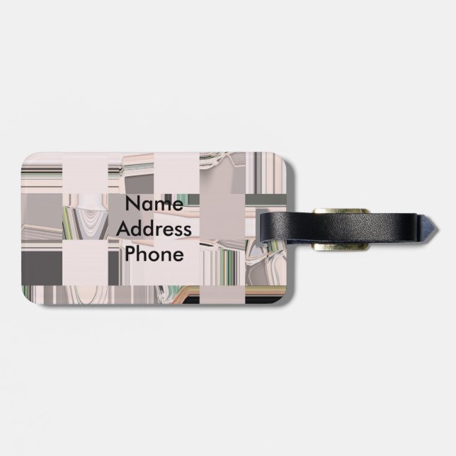 Abstract Art Tiled Luggage Tag (Back Horizontal)