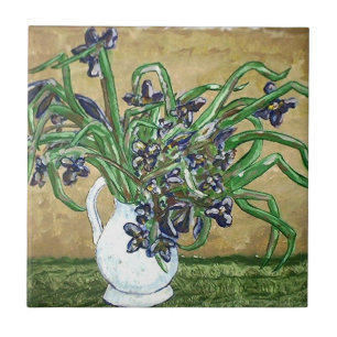 Abstract Art Tiles, Flowers on table Tile