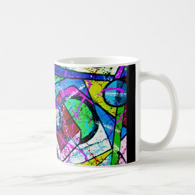 Abstract Art-Title:Juggler-Green Tint Coffee Mug (Right)