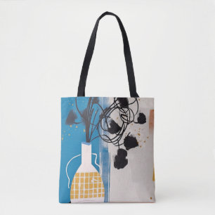 Abstract Art Tote Bag with Modern Vase Design