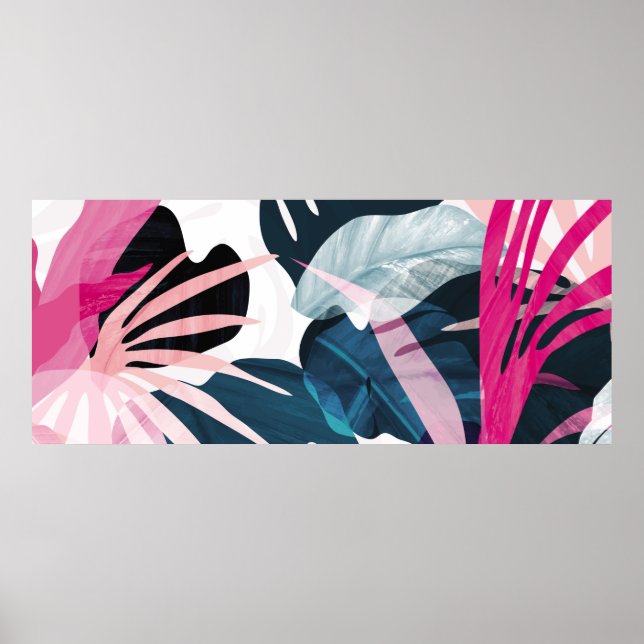 Abstract art tropical leaves background. Wallpaper Poster (Front)