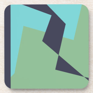 Abstract Art Turquoise Blue Green Coaster
