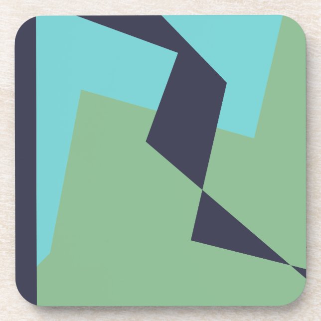 Abstract Art Turquoise Blue Green Coaster (Front)