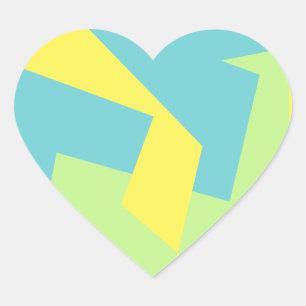 Abstract Art Turquoise Blue Green Heart Sticker