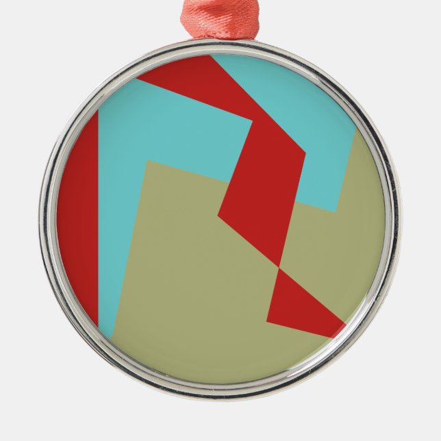 Abstract Art Turquoise Blue Green Metal Tree Decoration (Front)