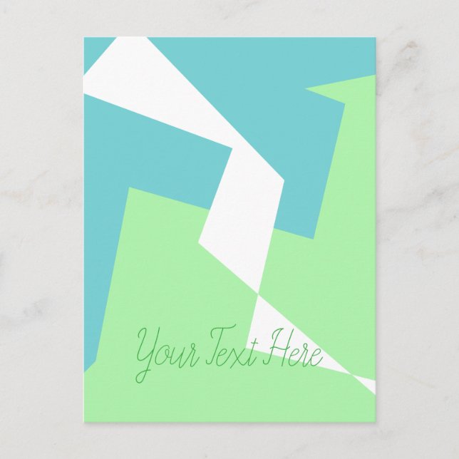 Abstract Art Turquoise Blue Green Postcard (Front)