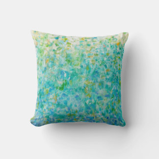 Abstract Art Turquoise Blue Light Yellow Pillow