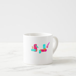 Abstract Art Turquoise Espresso Coffee Mug Cup