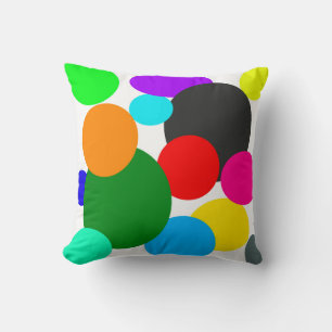 Abstract Art Turquoise Green Blue White Cushion