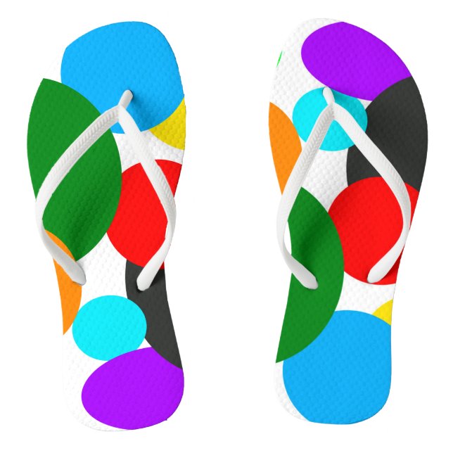 Abstract Art Turquoise Green Blue White Jandals (Footbed)