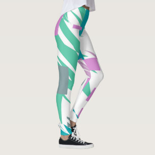 Abstract Art Turquoise Pastel Colors Leggings