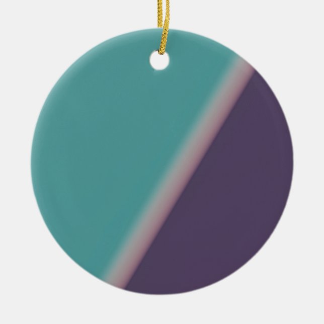 Abstract Art Turquoise Purple Ceramic Tree Decoration (Front)
