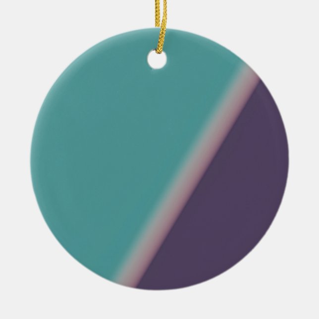 Abstract Art Turquoise Purple Ceramic Tree Decoration (Front)